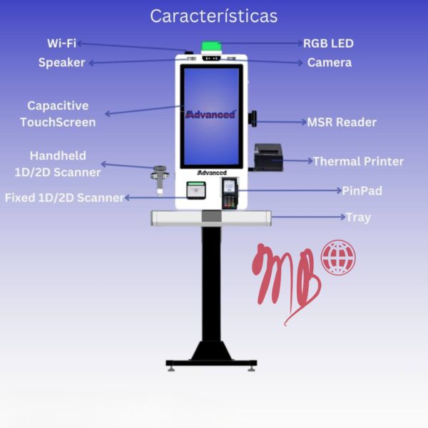 Kiosko Pantalla Tactil de Autoservicio Wifi Windows con Codigo De Barras - Imagen 4